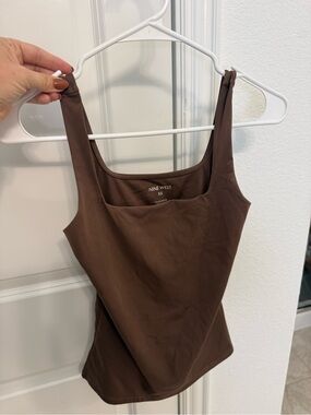 Nine West Brown Scoop Neck Tank Top